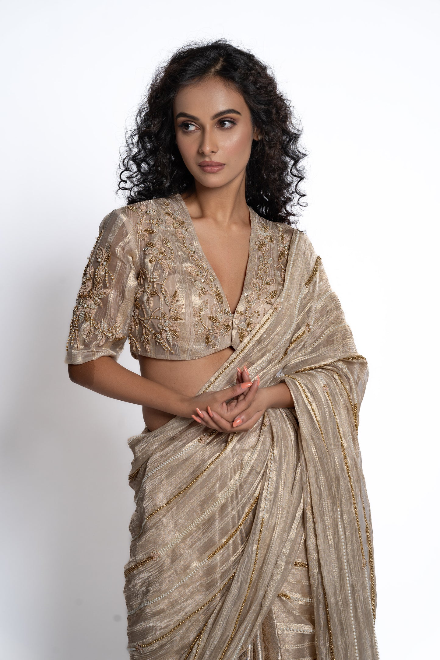 Stunning half- and- half saree (7826)