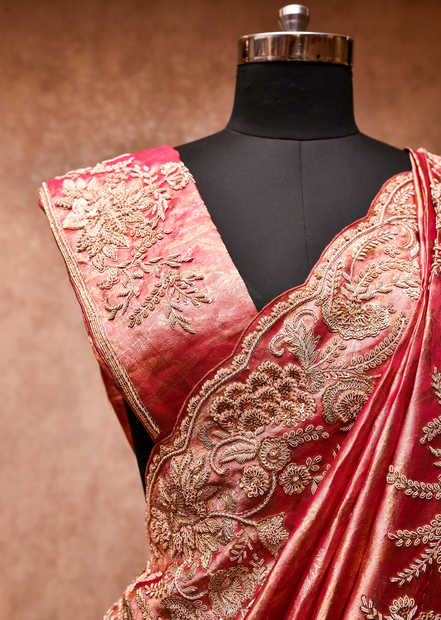 HANDCRAFTED SILK TISSUE WEAVED SAREE 8683