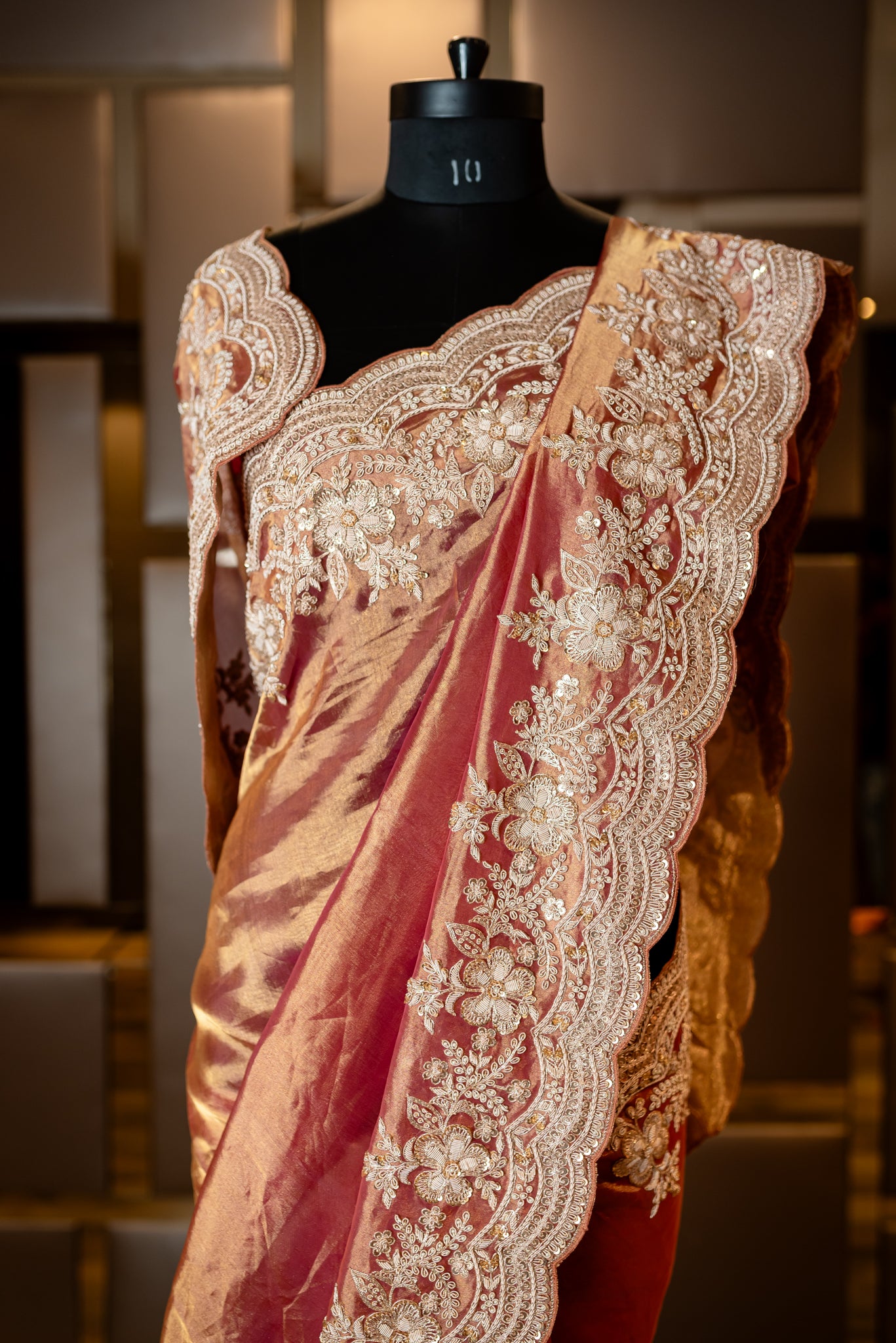 HANDCRAFTED PURE TISSUE SAREE 8571