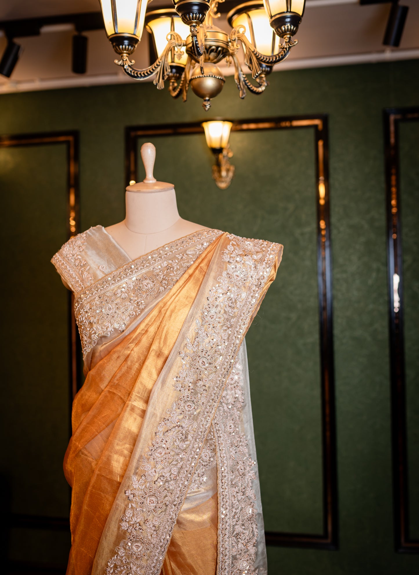 A PURE KANCHI TISSUE EMBROIDERED SAREE SS-929