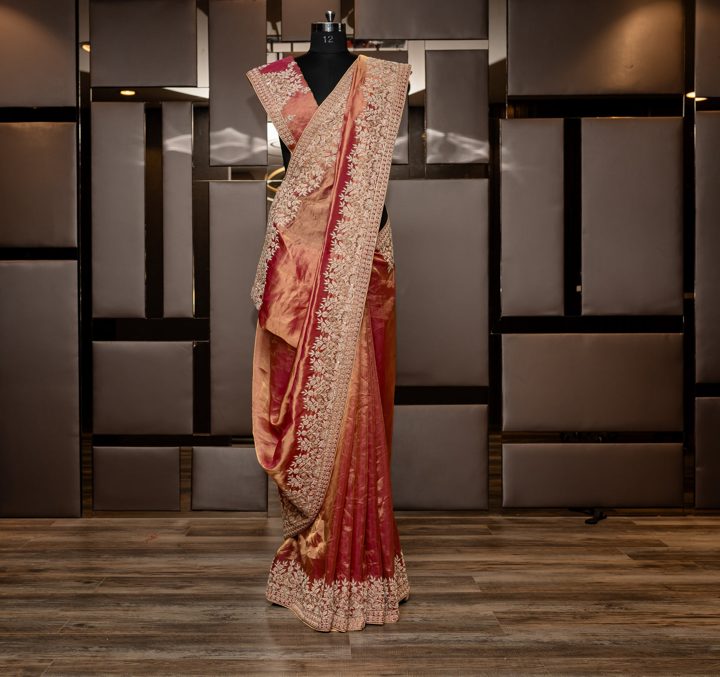 EMBROIDERED PURE TISSUE SAREE 8537