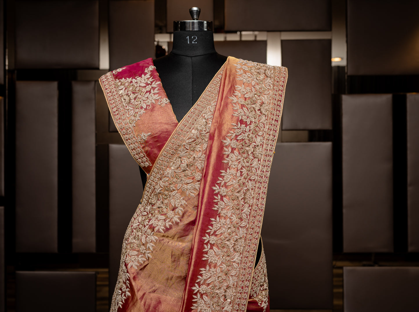 EMBROIDERED PURE TISSUE SAREE 8537