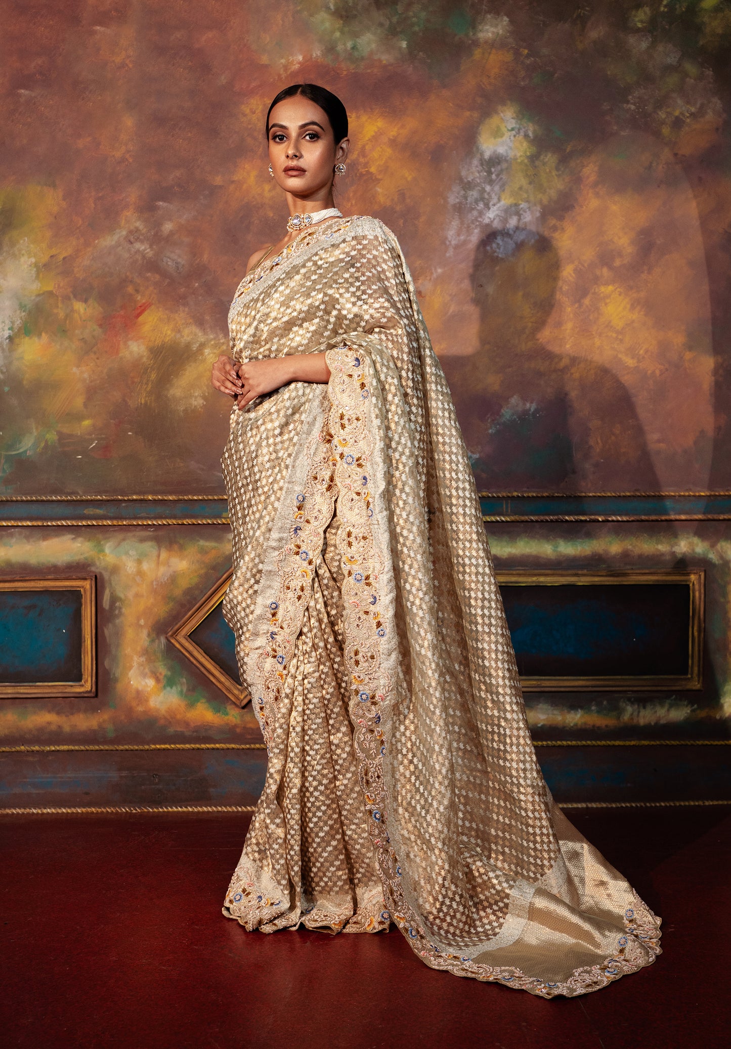 Premium Kanjivaram Charming Gold Saree