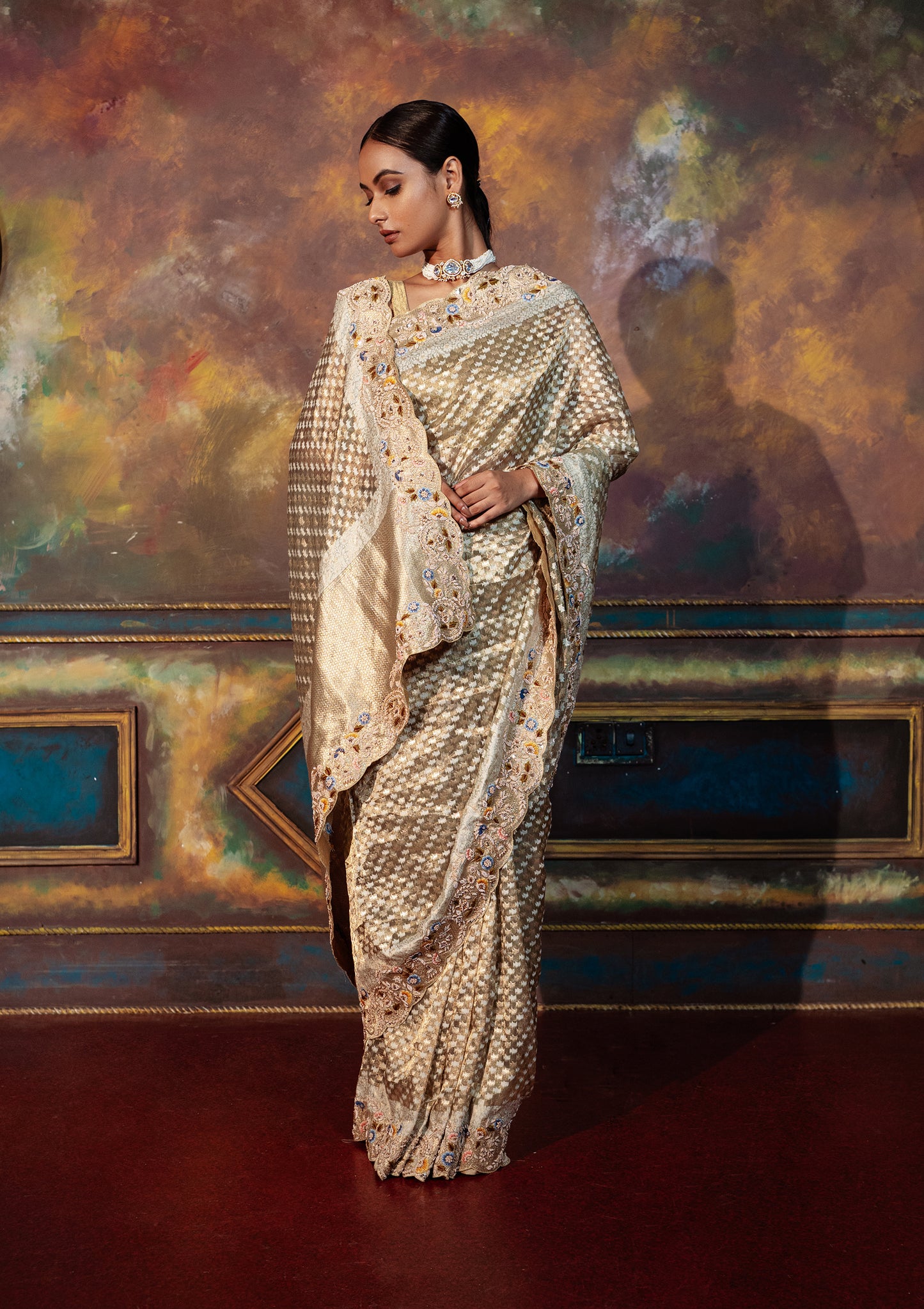 Premium Kanjivaram Charming Gold Saree