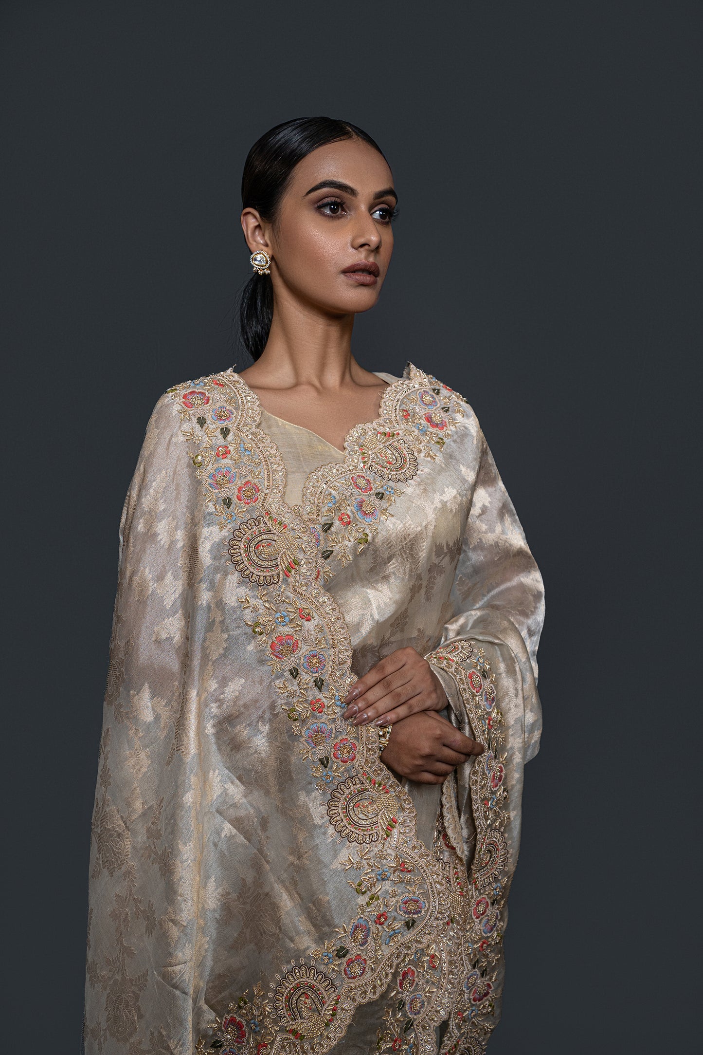 Soothing Beige Saree