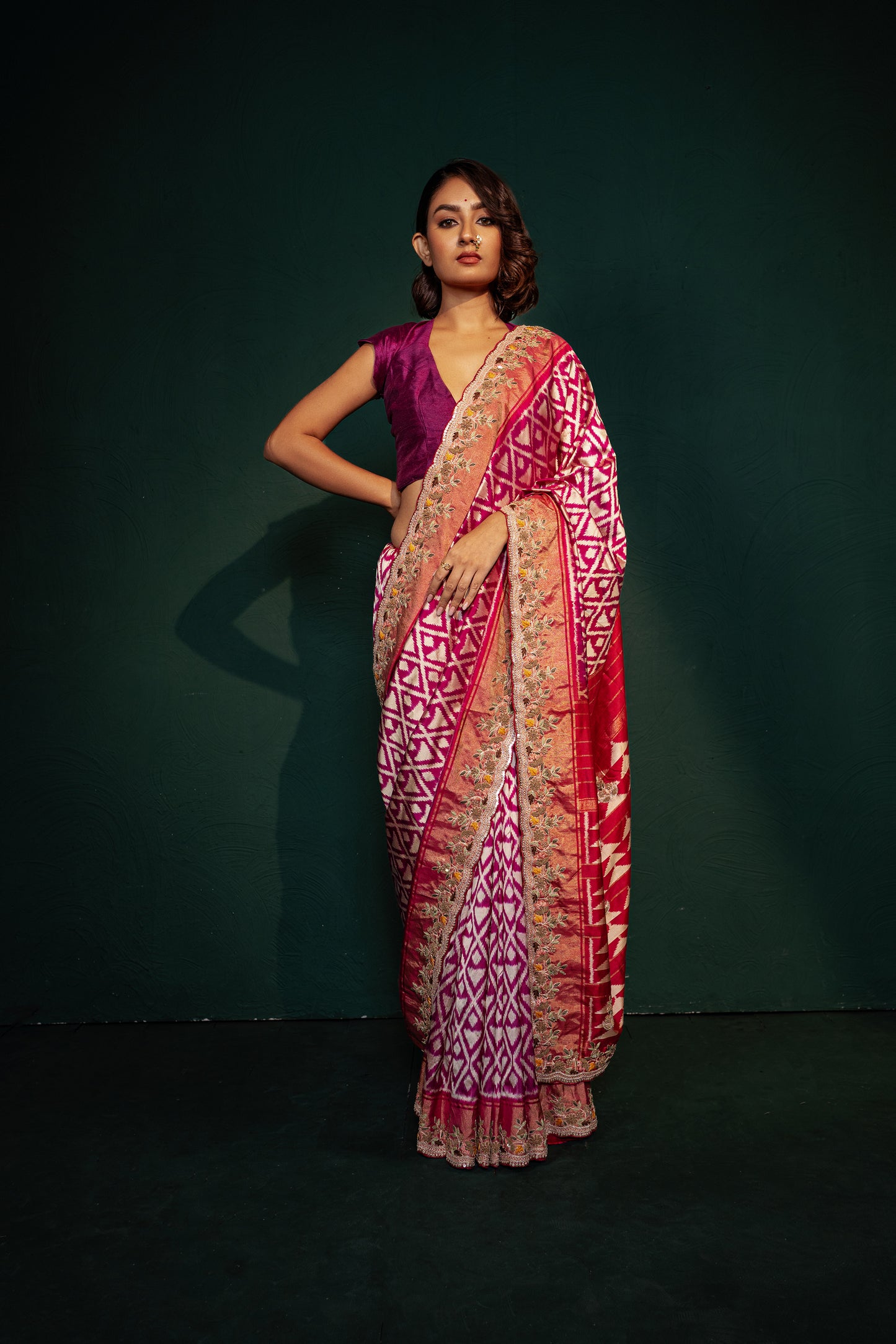 Red Patola Print Saree