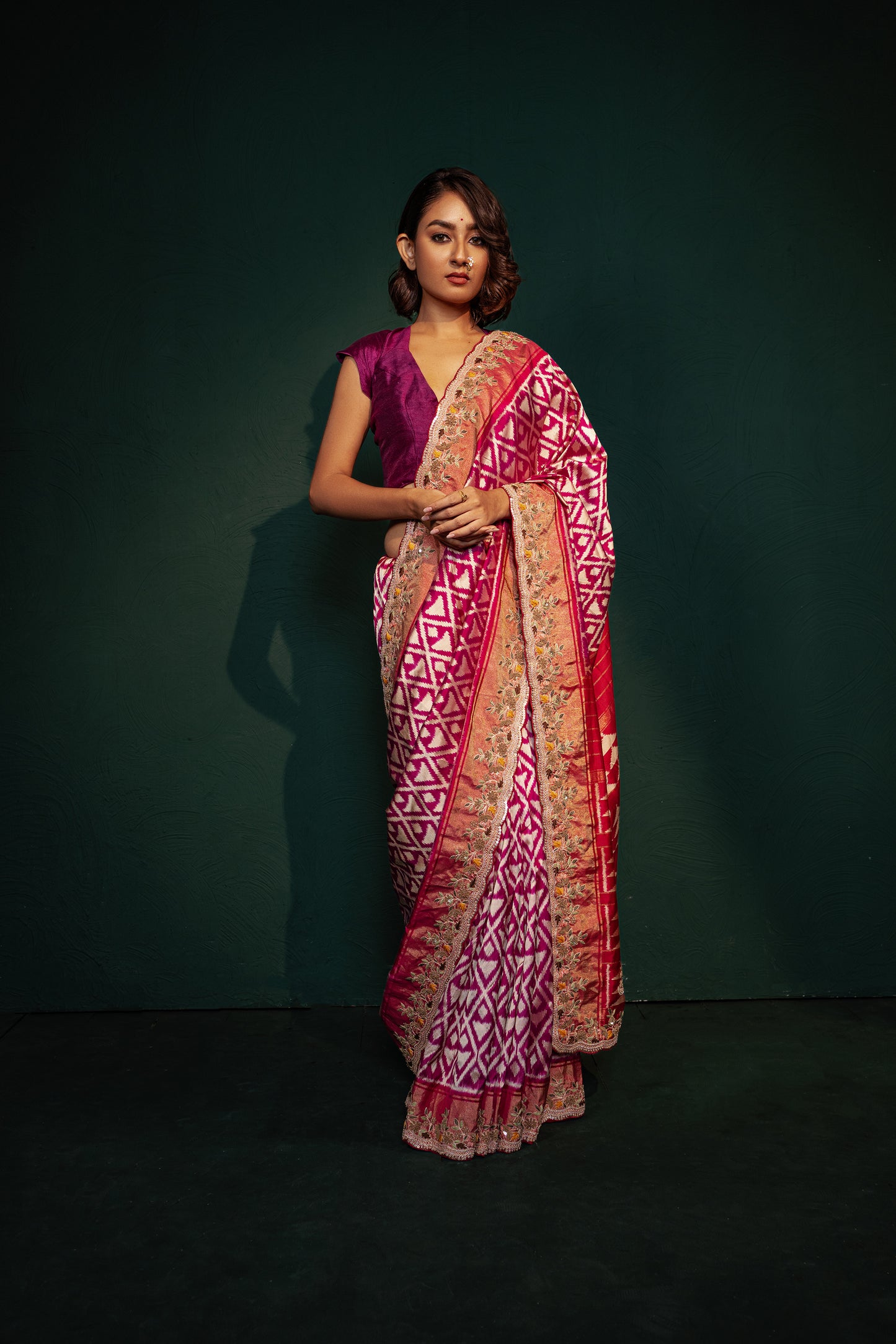 Red Patola Print Saree