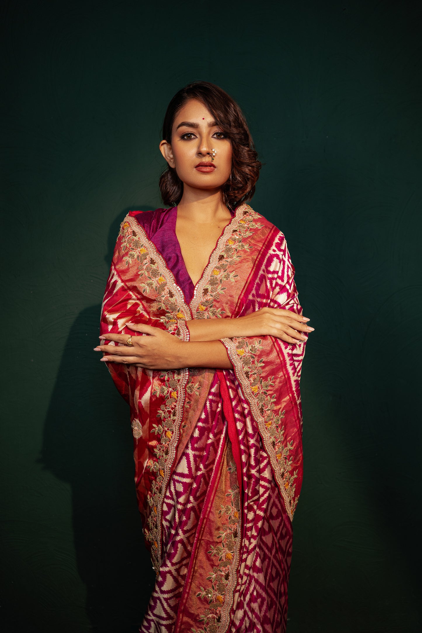 Red Patola Print Saree