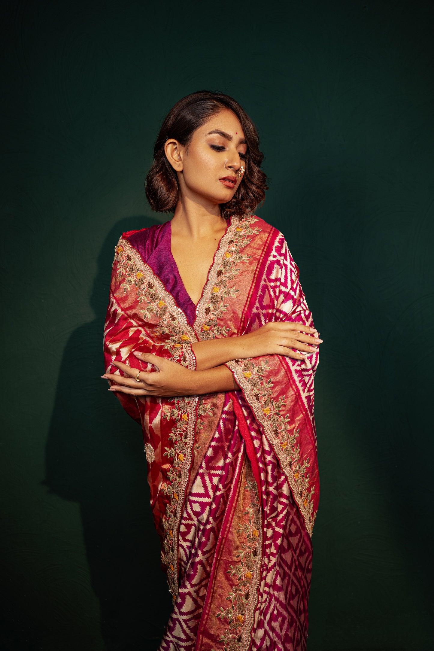 Red Patola Print Saree
