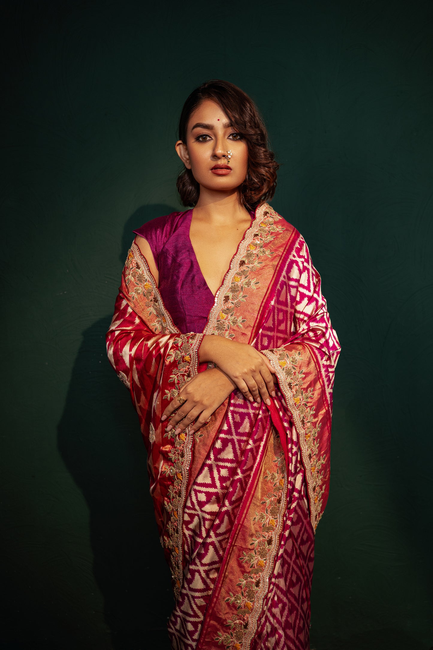 Red Patola Print Saree