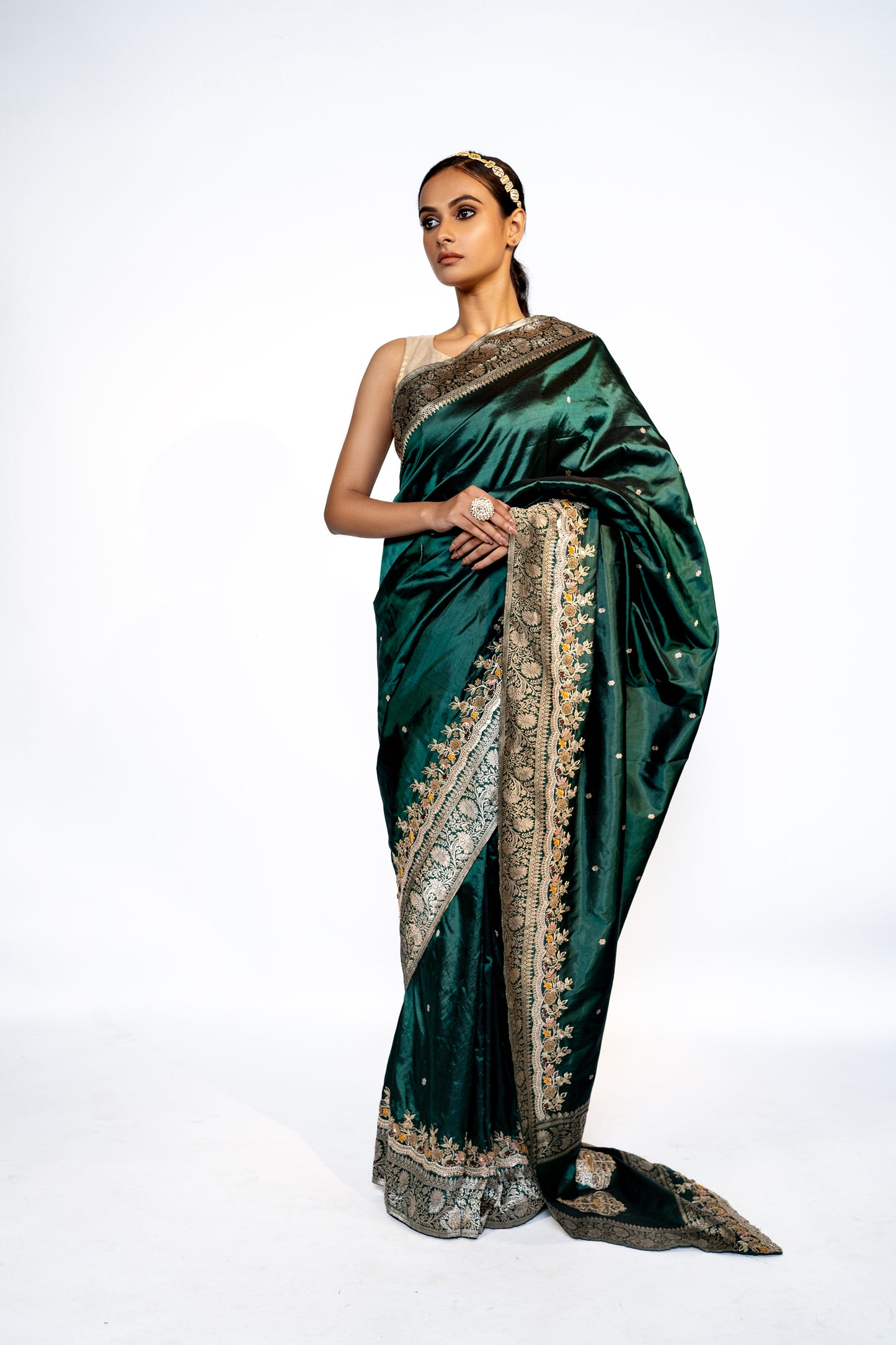Green Banarasi Silk Saree