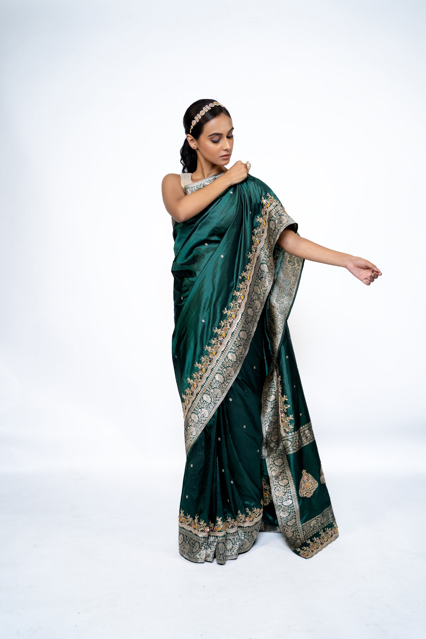 Green Banarasi Silk Saree
