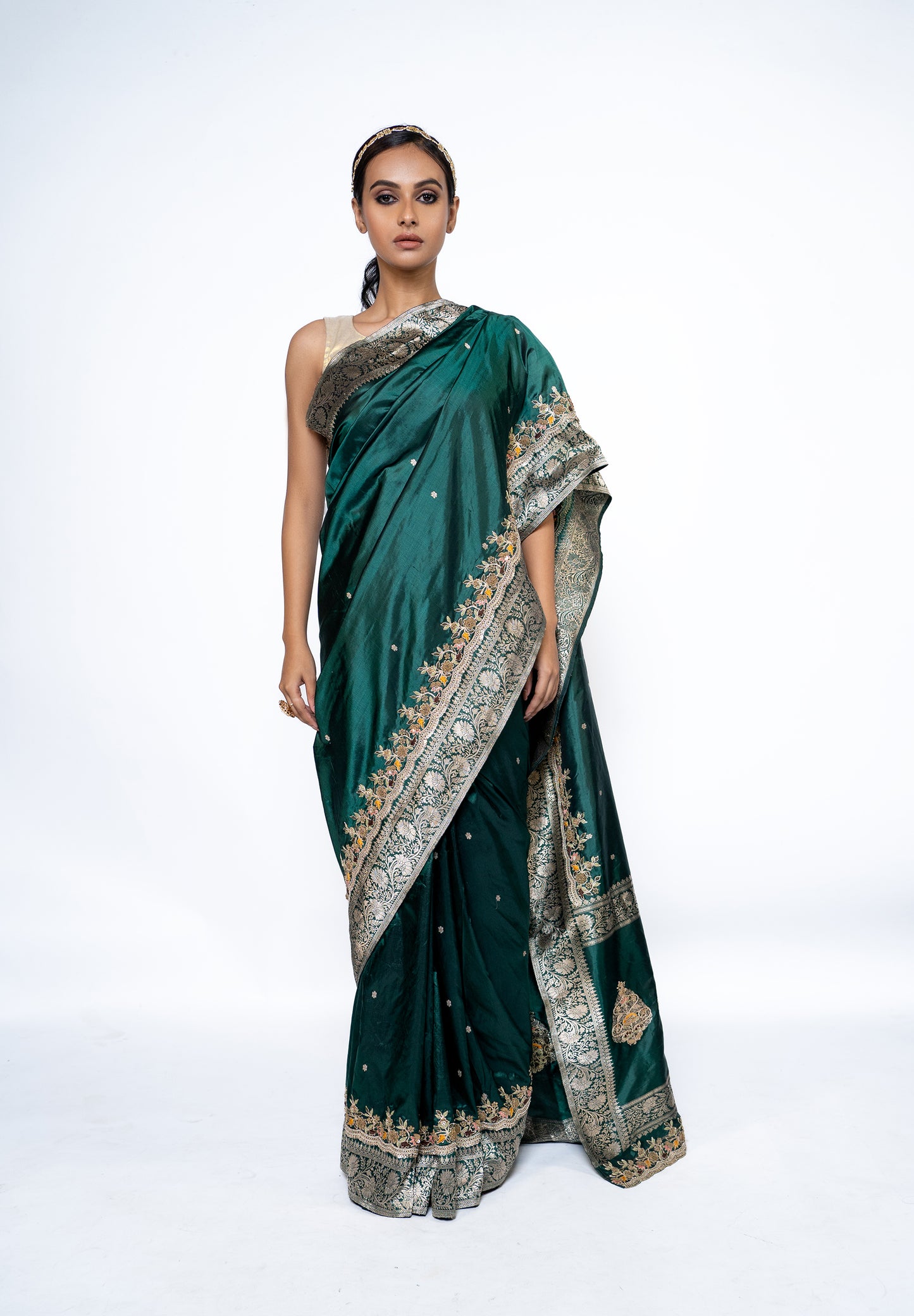 Green Banarasi Silk Saree