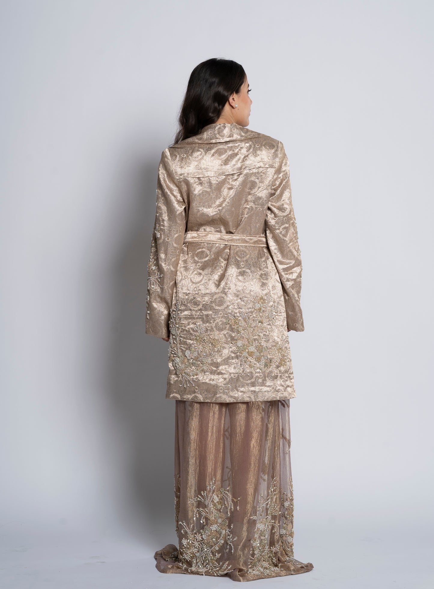 A Metallic crush flowy dress (GS2048)