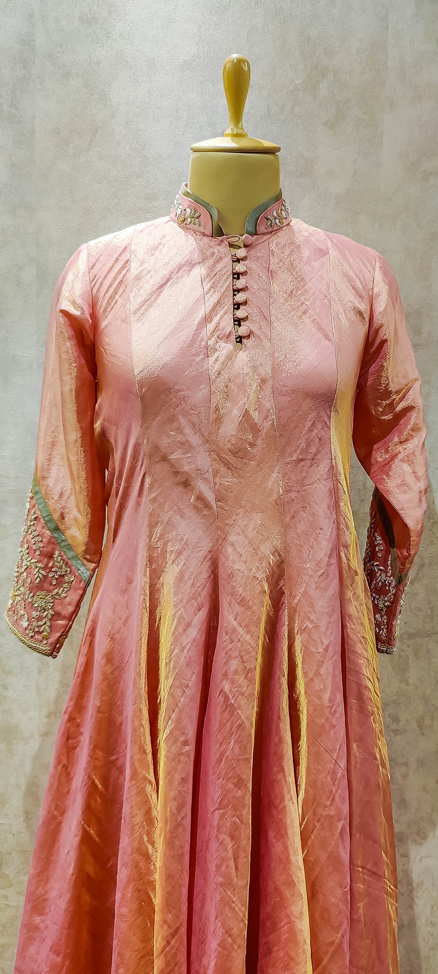 Salmon Draped Designer Dress