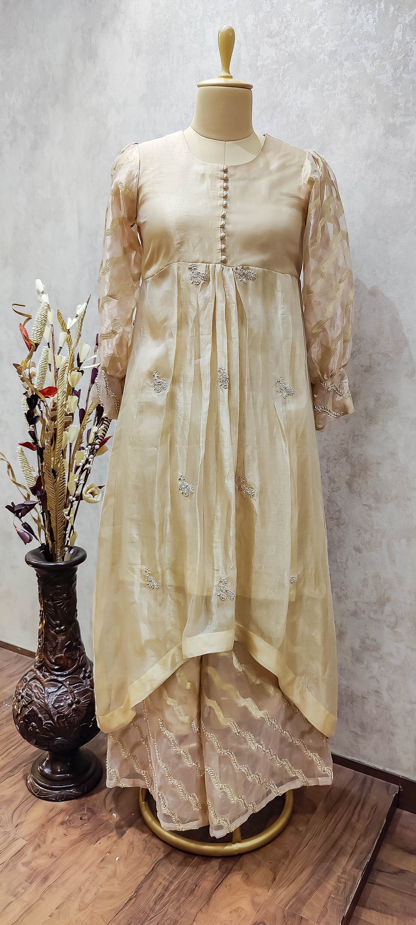 Designer Beige Kurta & Pant