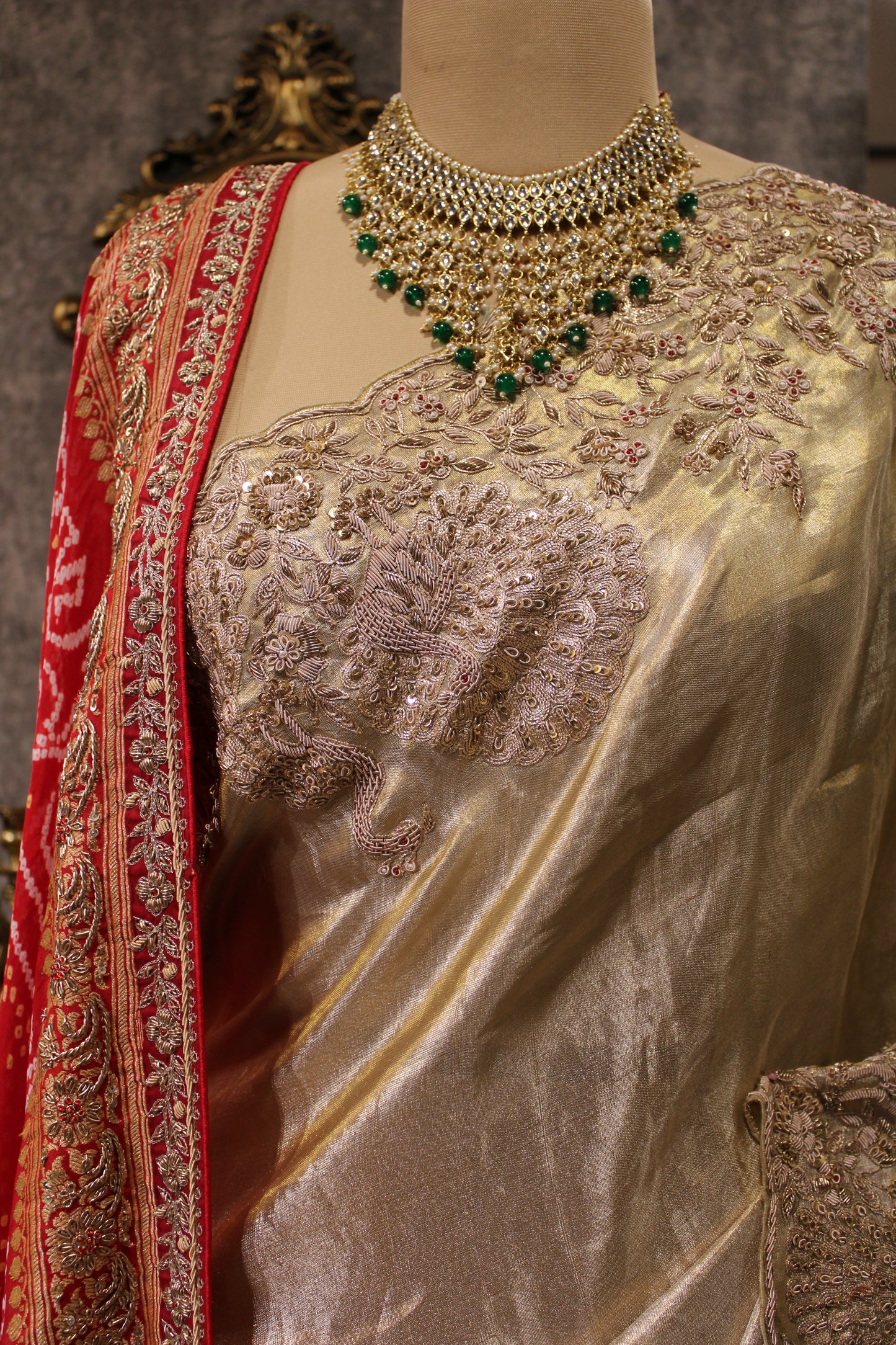 GRACE IN GOLD: EMBELLISHED TISSUE SILK KANJIVARAM SAREE