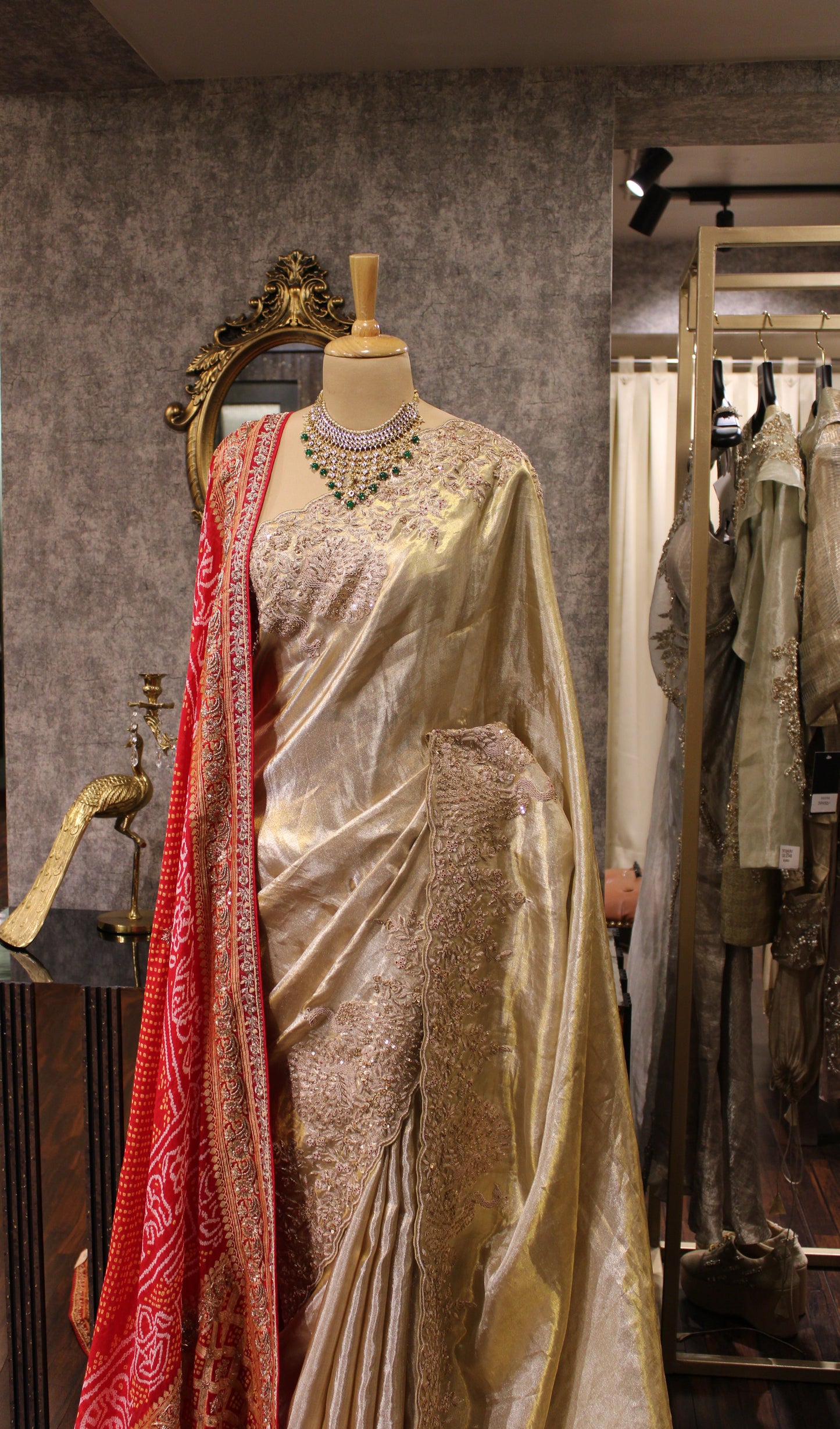 GRACE IN GOLD: EMBELLISHED TISSUE SILK KANJIVARAM SAREE