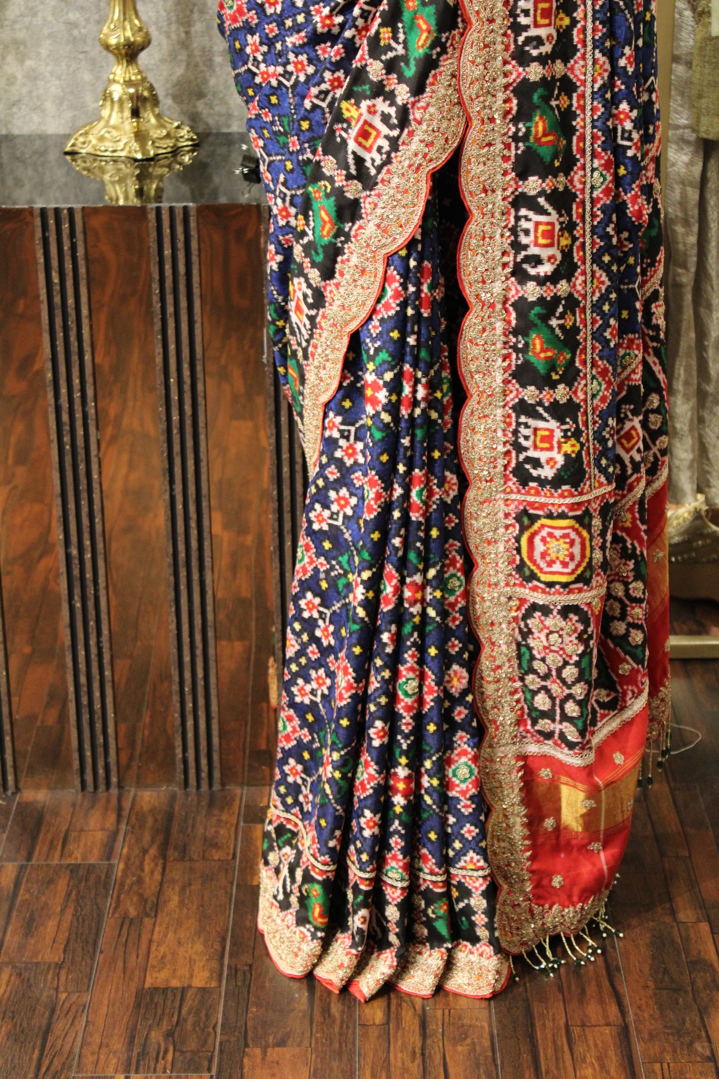 TIMELESS ELEGANCE: HANDCRAFTED DOUBLE IKKAT SILK SAREE