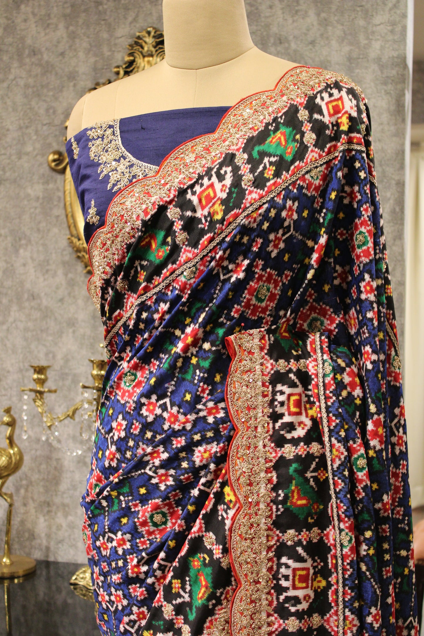 TIMELESS ELEGANCE: HANDCRAFTED DOUBLE IKKAT SILK SAREE