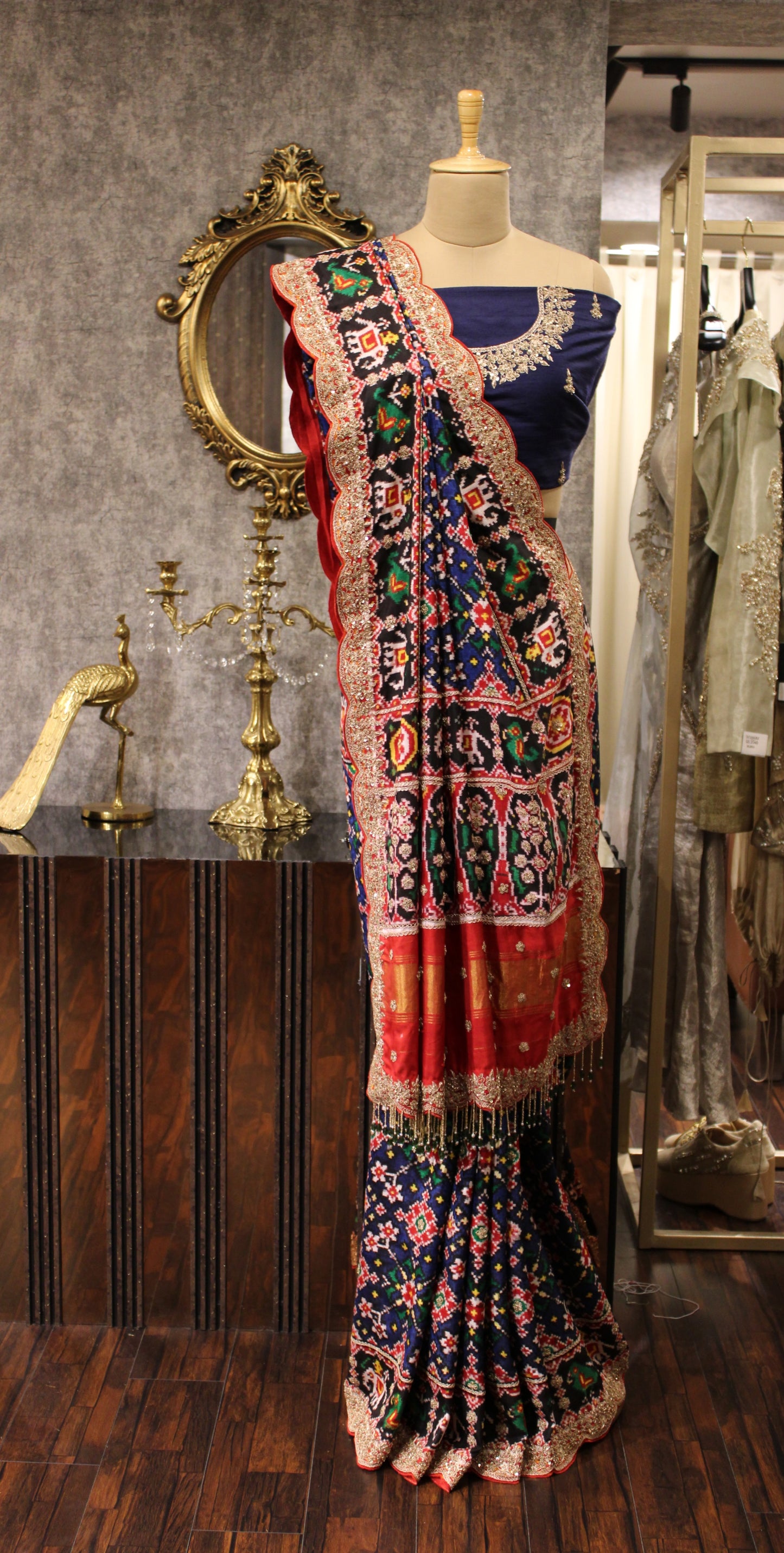 TIMELESS ELEGANCE: HANDCRAFTED DOUBLE IKKAT SILK SAREE