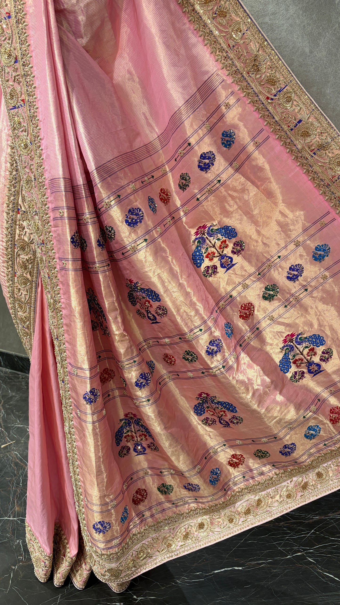 HERITAGE PASTEL PINK PAITHANI SAREE
