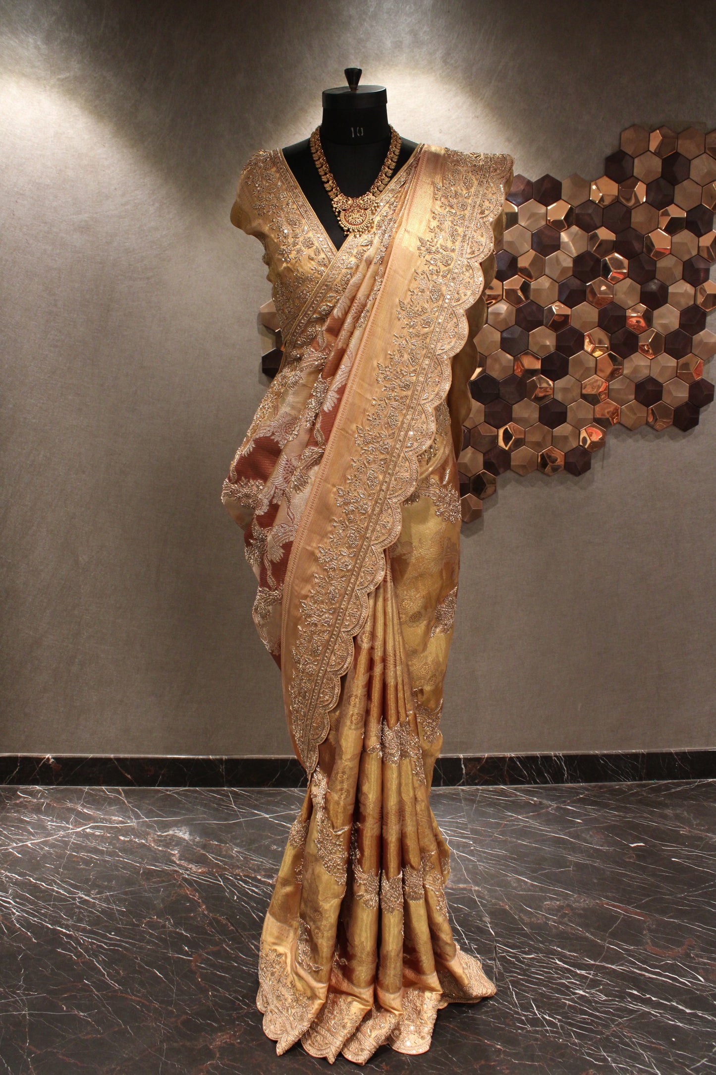 HEIRLOOM KANJIVARAM SILK SAREE WITH RICH HAND EMBROIDERY