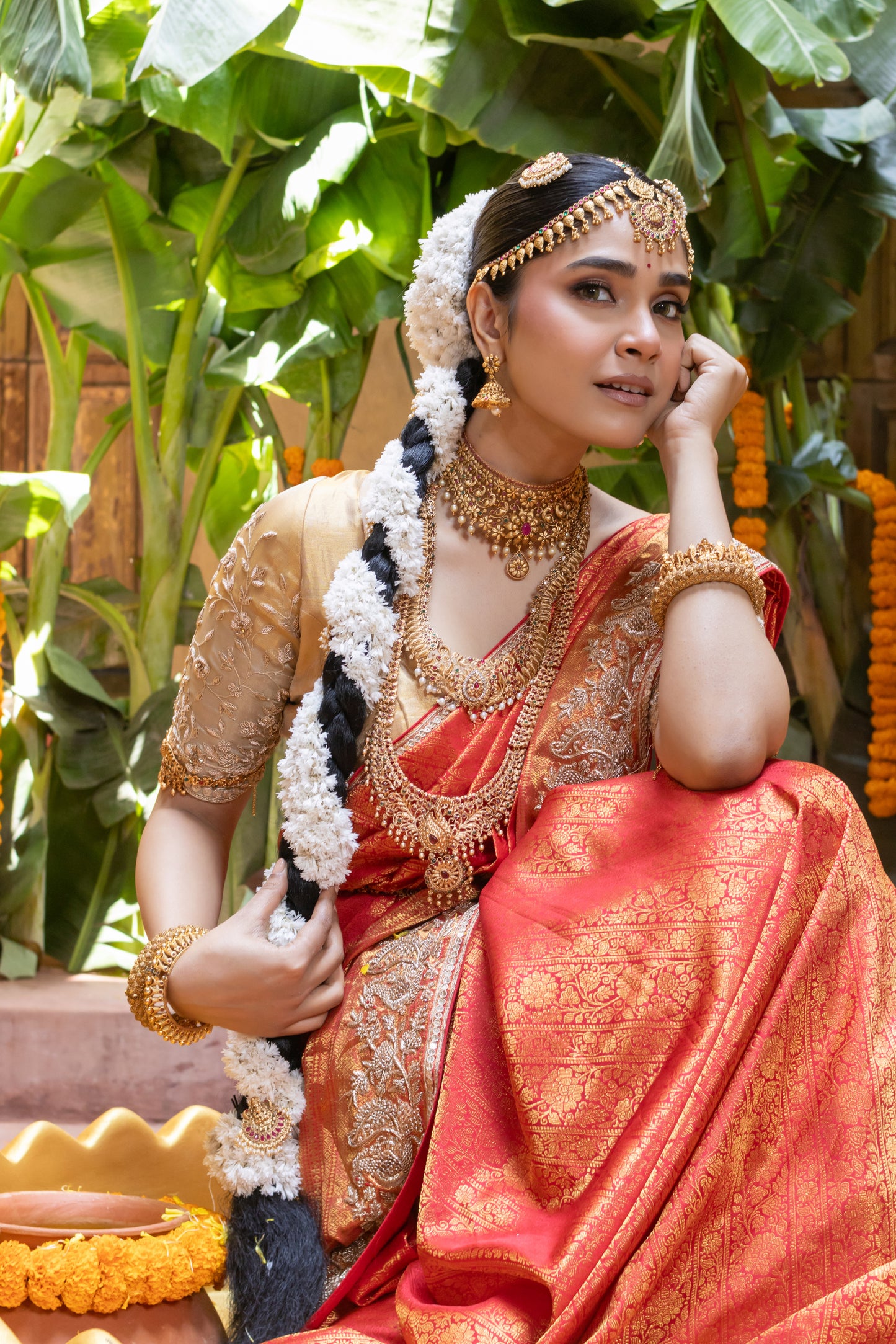 HANDEMBROIDERED PURE KANCHIPURAM SAREE SS-1226