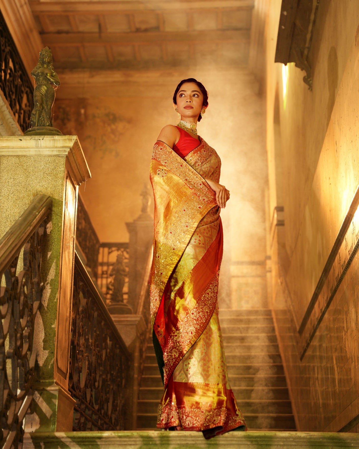 Kanchipuram red n gold SS-732