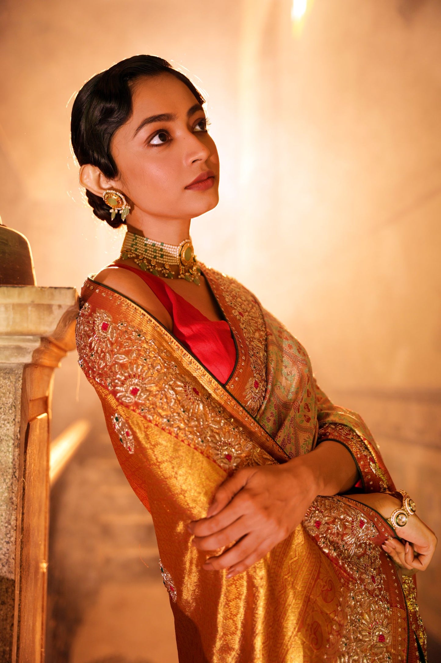 Kanchipuram red n gold SS-732