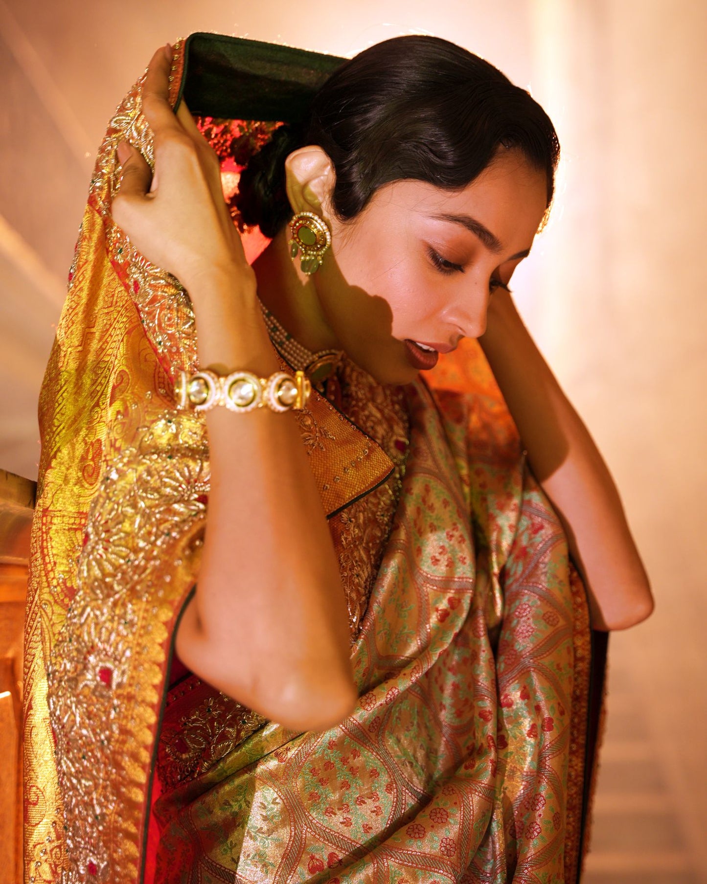 Kanchipuram red n gold SS-732