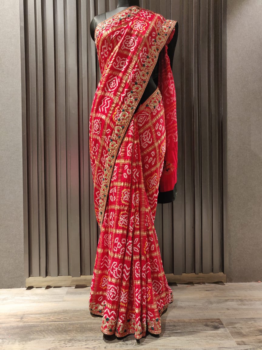 The Red Gharchola Saree GH 97