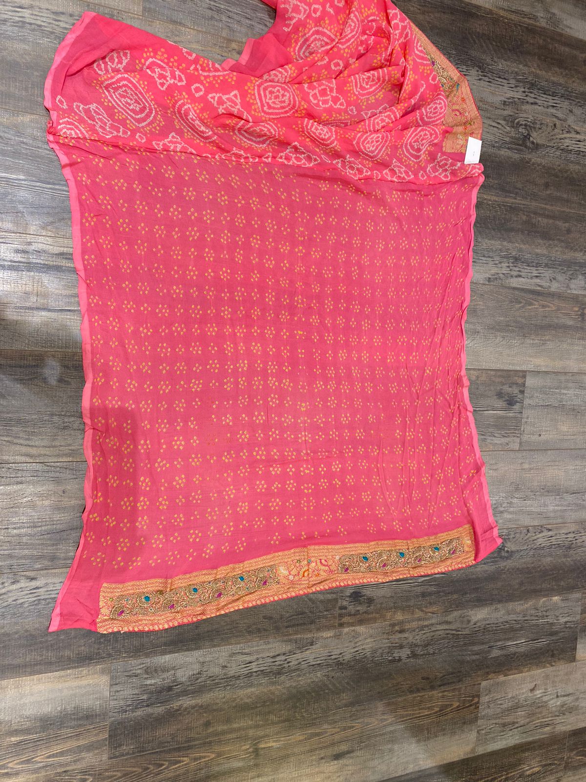 Pink Bandhani Saree GH 113