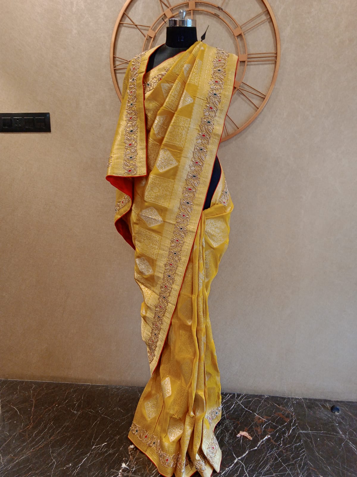Yellow Tissue Saree 6236
