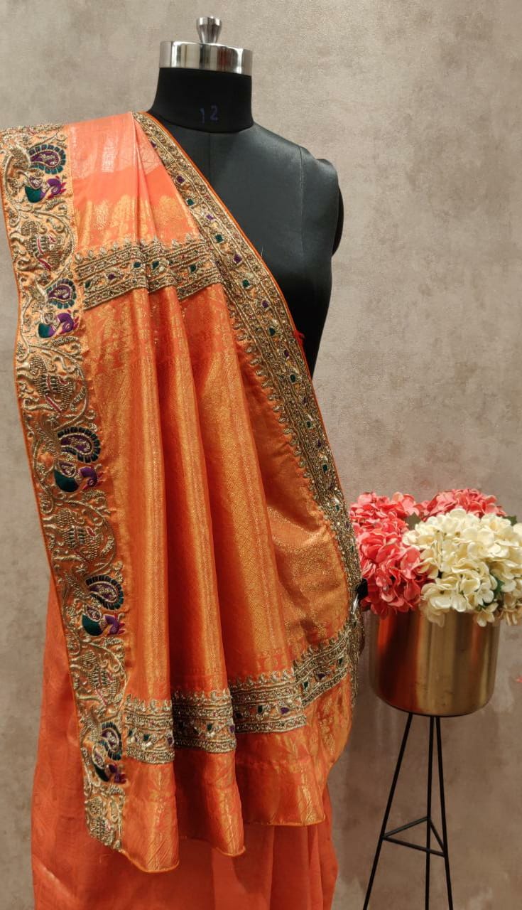 Orange Banarasi Saree (SS 164)
