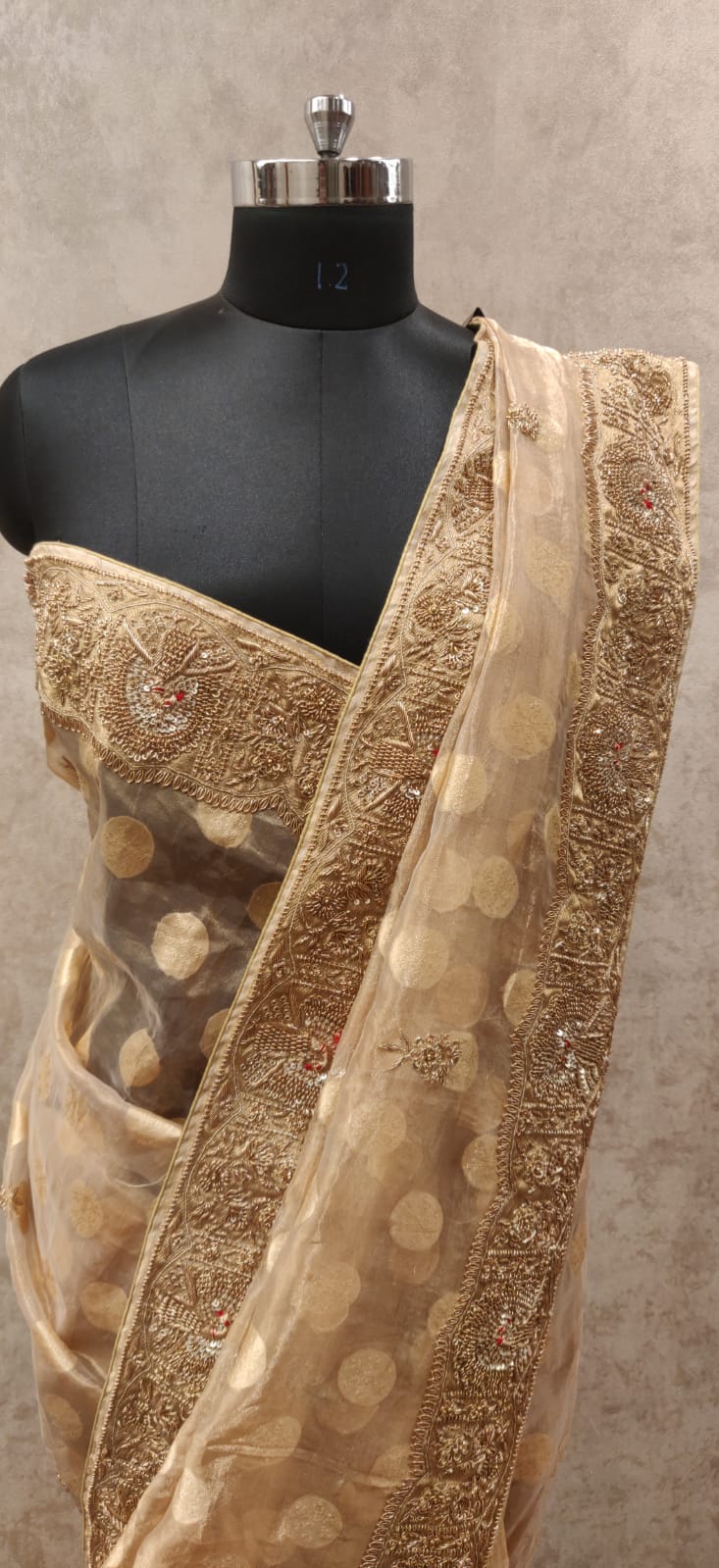 Golden Benarasi tissue silk ( 6120)