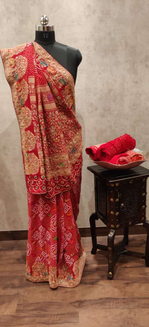 Bandhani Saree with Intricate work(GH 207)