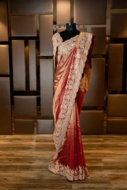 HANDCRAFTED PURE TISSUE SAREE 8571