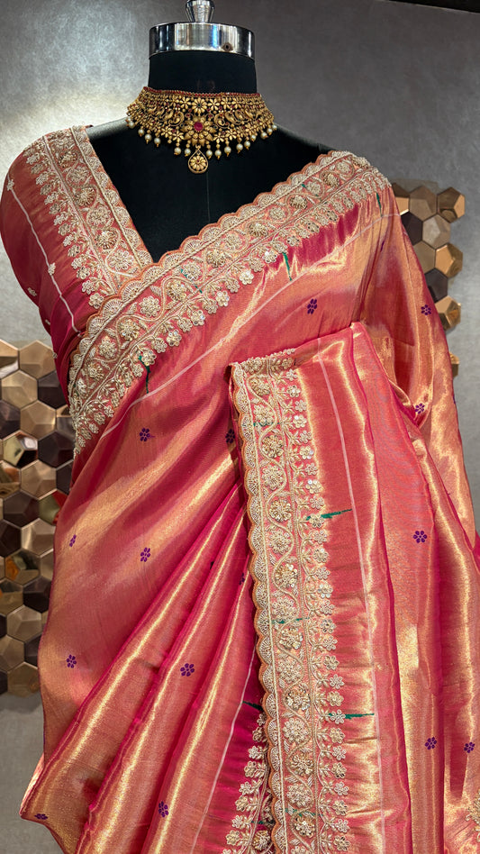 HEIRLOOM PAITHANI SILK SAREE WITH WOVEN MOTIFS