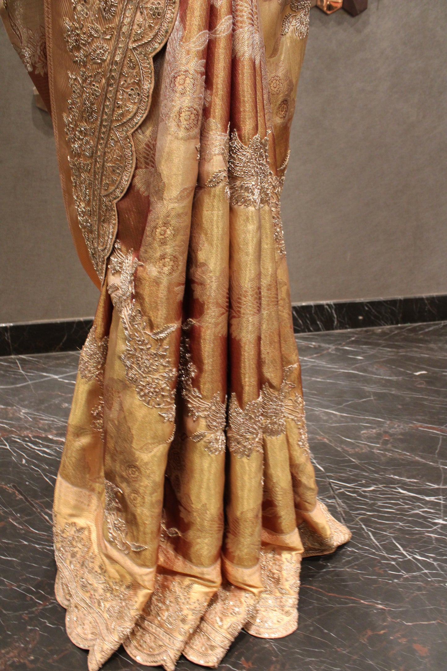 HEIRLOOM KANJIVARAM SILK SAREE WITH RICH HAND EMBROIDERY