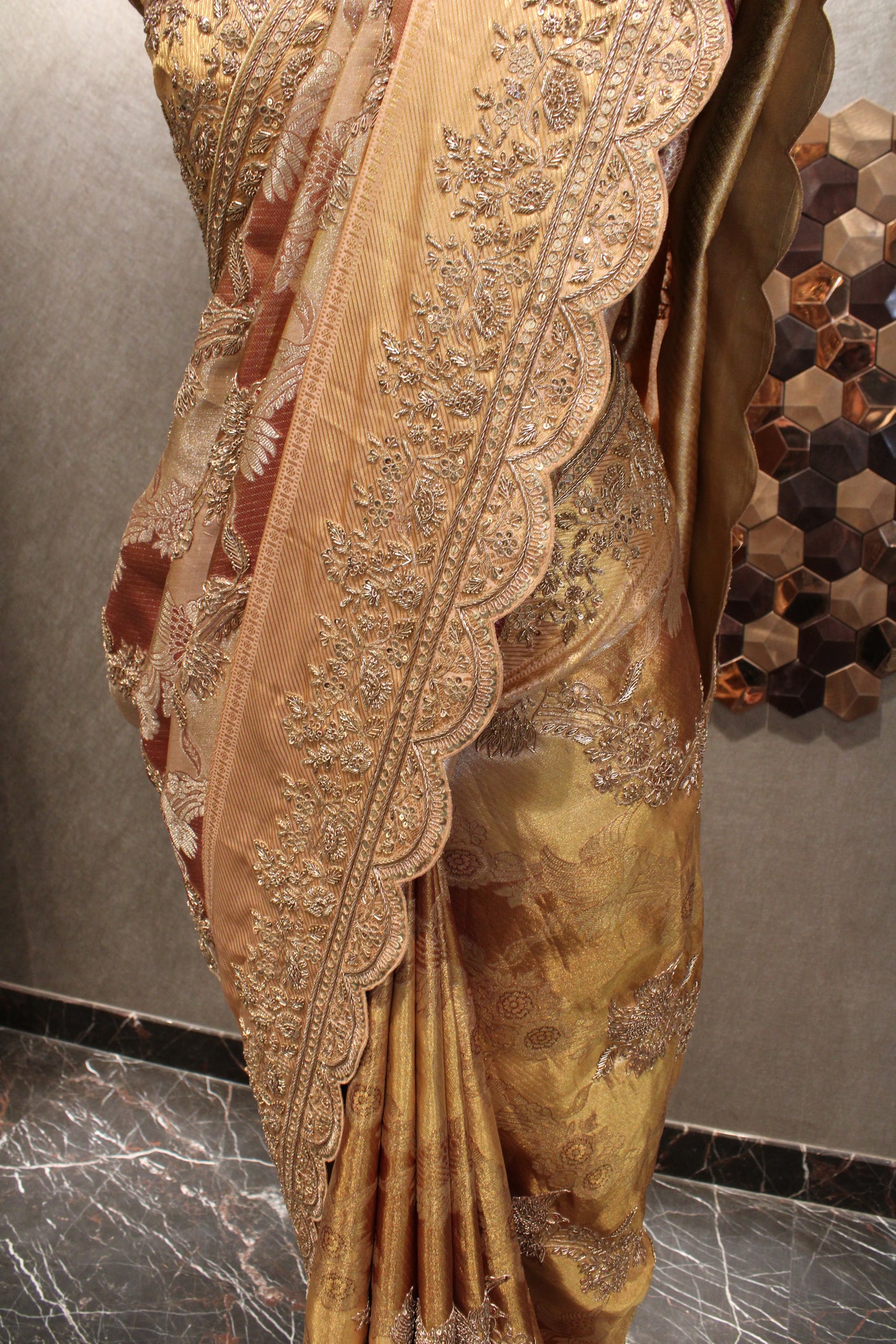 HEIRLOOM KANJIVARAM SILK SAREE WITH RICH HAND EMBROIDERY