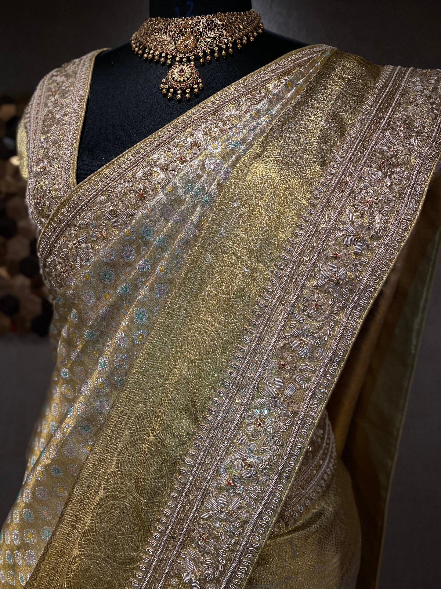 PASTEL GREEN  KANJIVARAM EMBROIDERED SILK SAREE