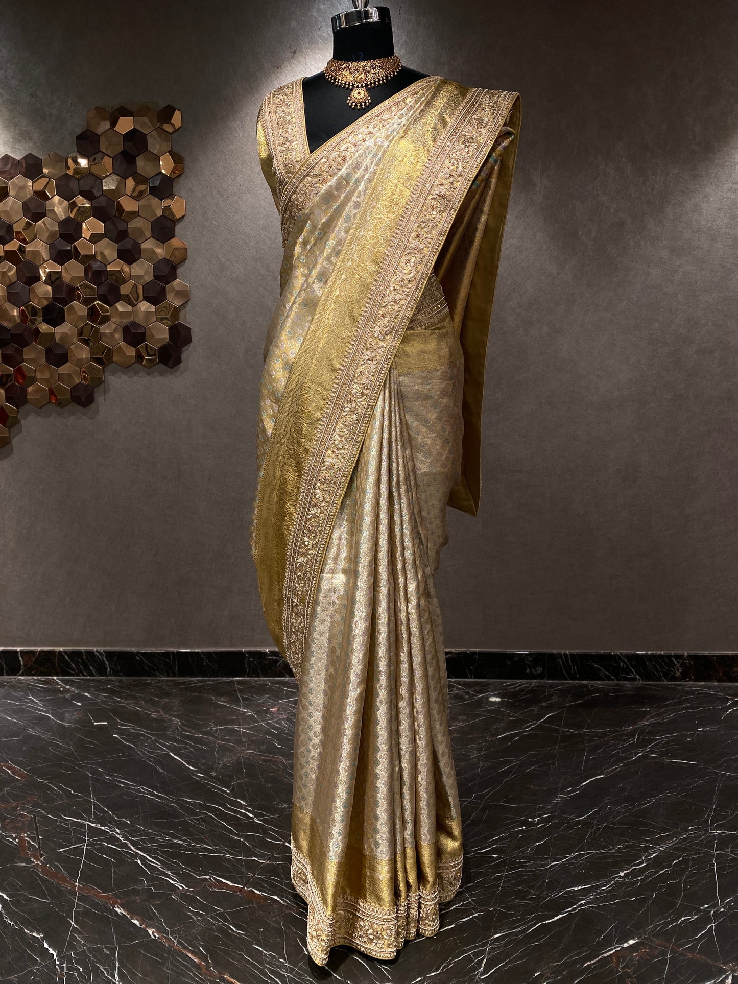 PASTEL GREEN  KANJIVARAM EMBROIDERED SILK SAREE