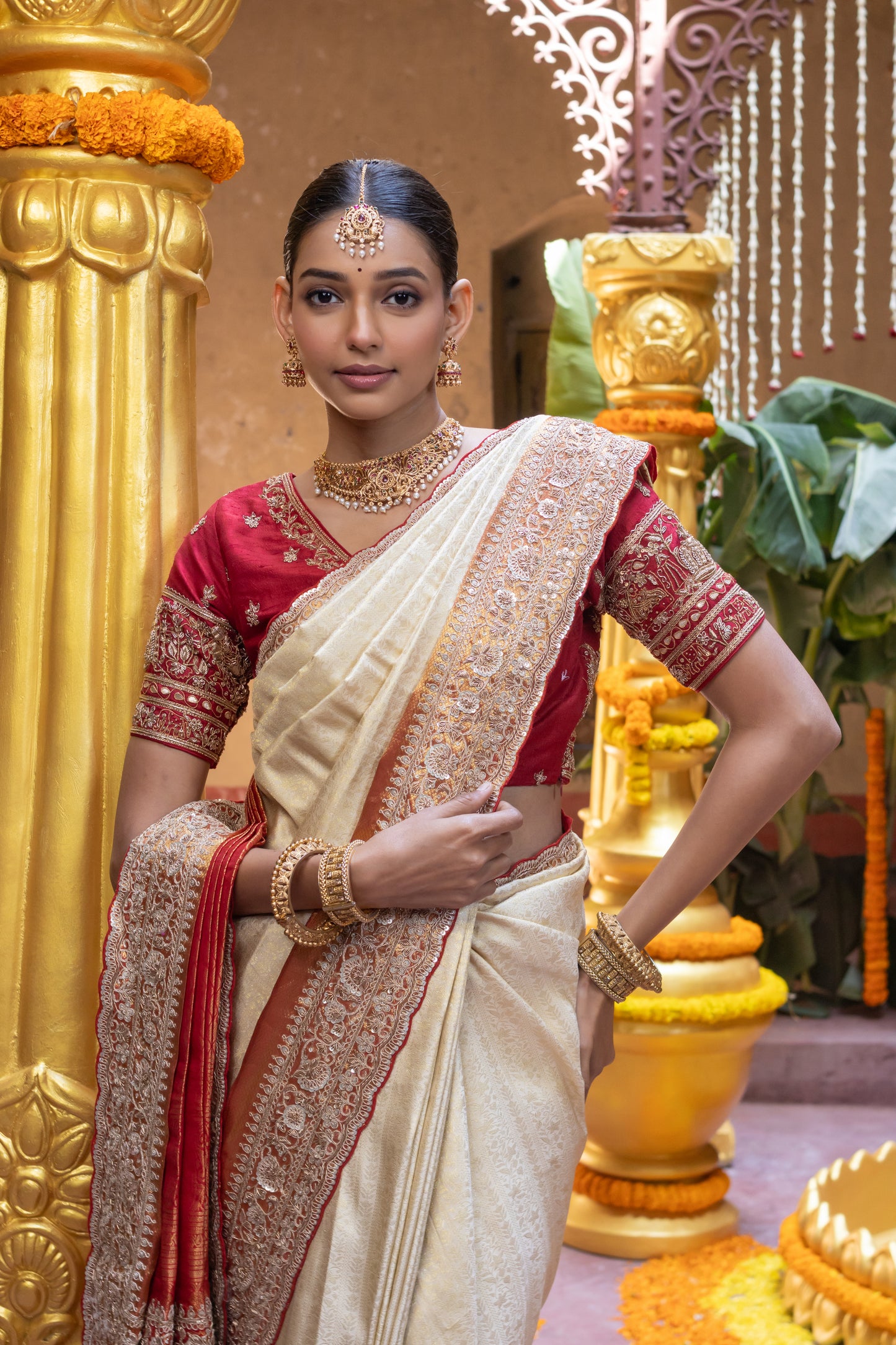 CONTEMPORARY KANJIVARAM IN VINTAGE IVORY HUE