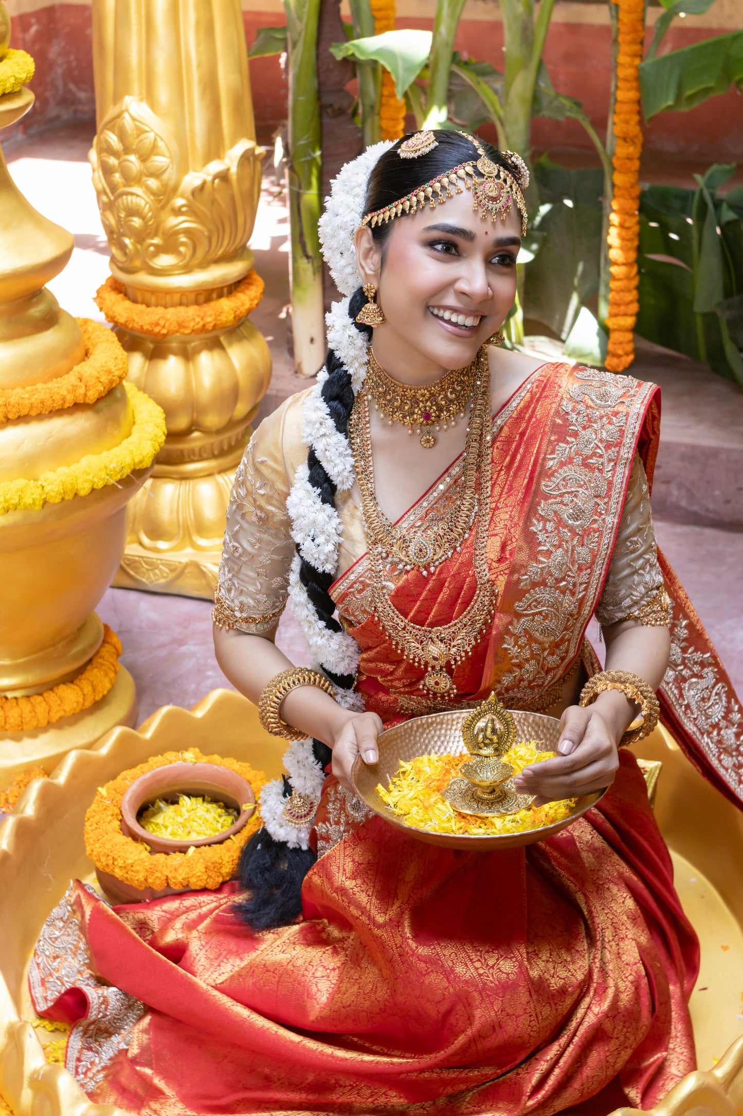 HANDEMBROIDERED PURE KANCHIPURAM SAREE SS-1226