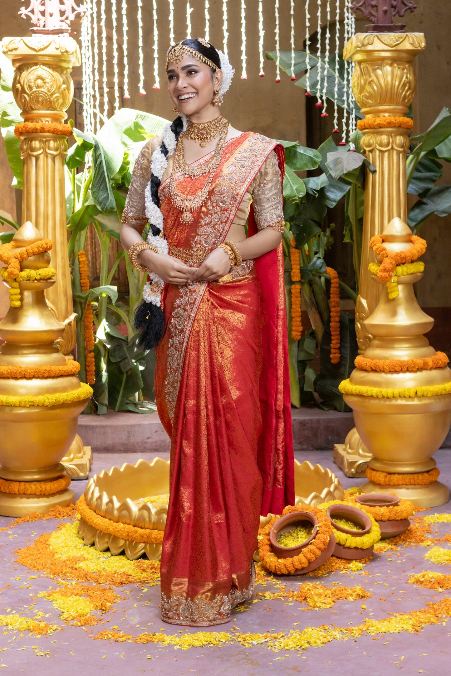 HANDEMBROIDERED PURE KANCHIPURAM SAREE SS-1226