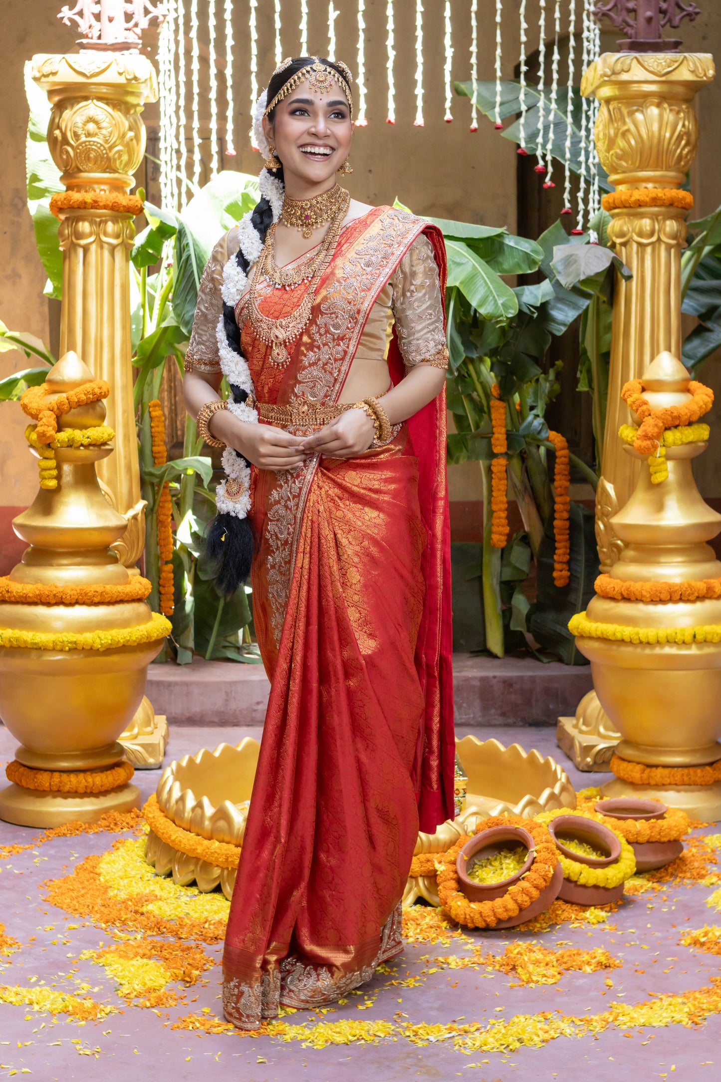 HANDEMBROIDERED PURE KANCHIPURAM SAREE SS-1226