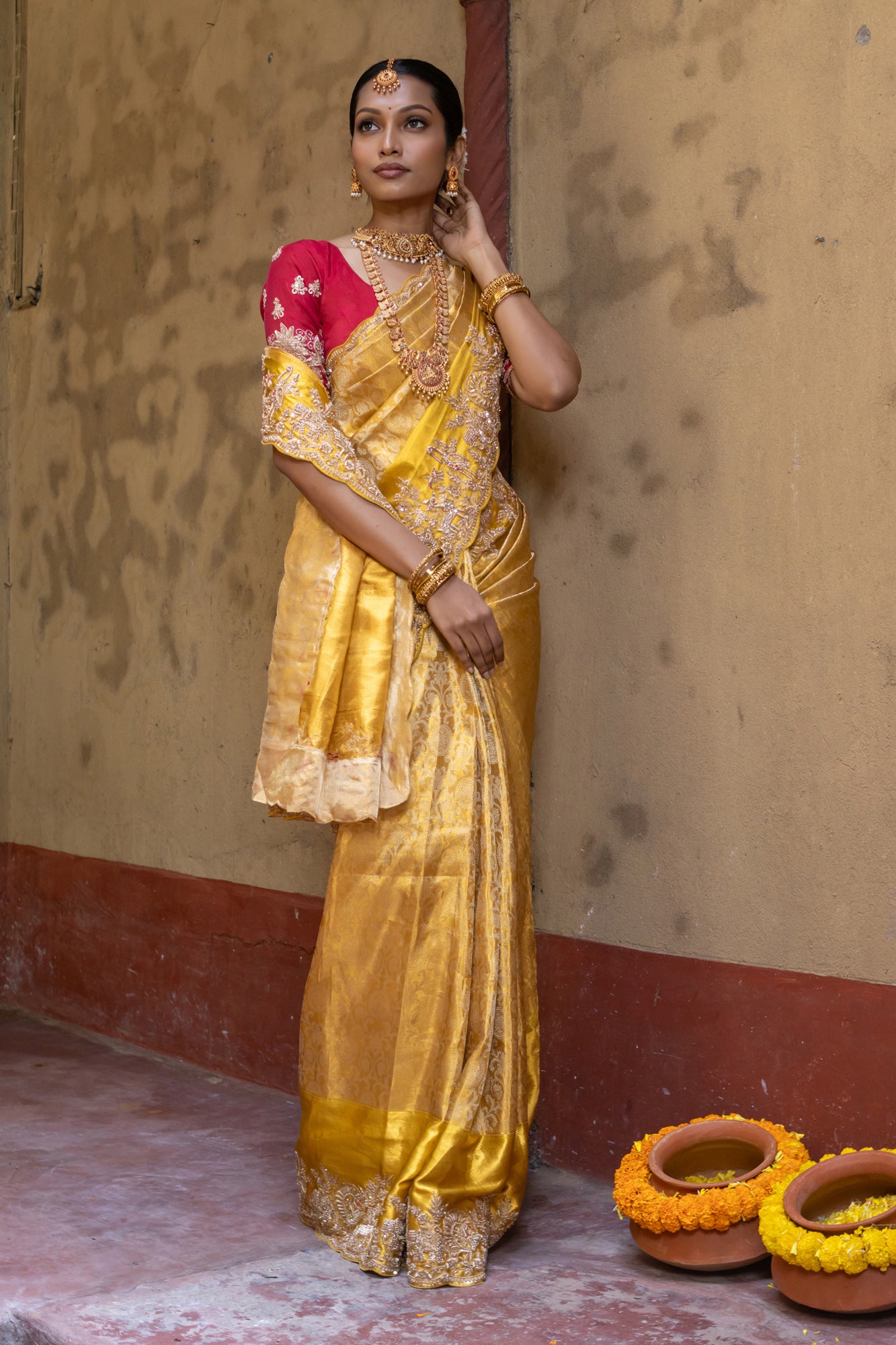 HANDEMBROIDERED PURE KANJIVARAM SAREE SS-1203