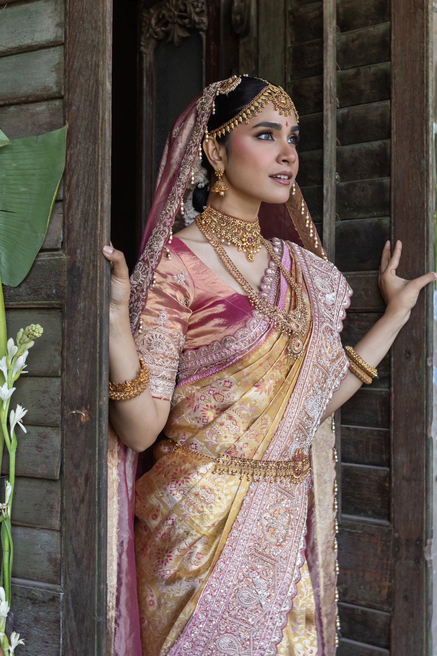 LUXE KANJIVARAM SAREE WITH TRADITIONAL EMBELISHMENT