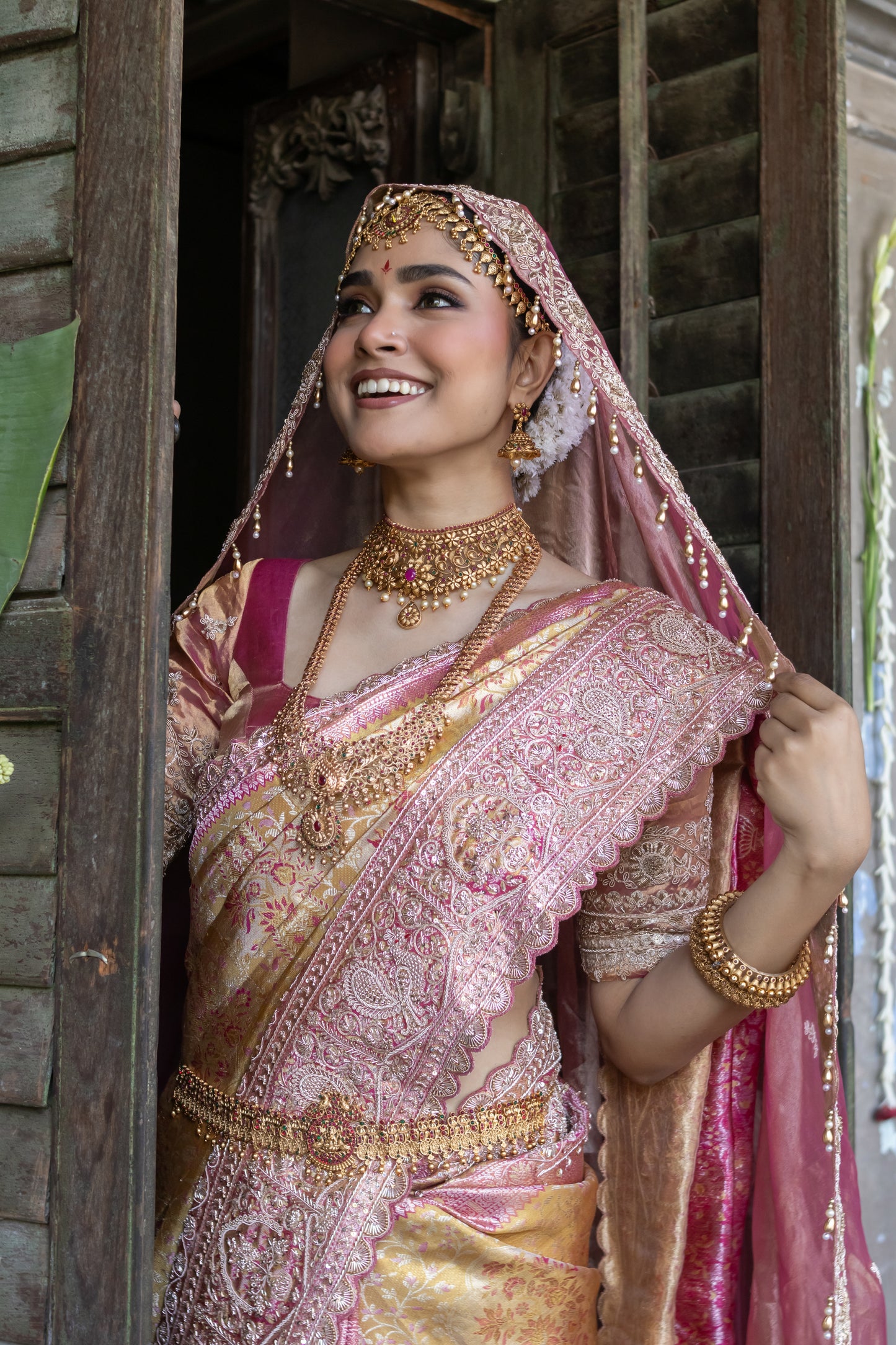 LUXE KANJIVARAM SAREE WITH TRADITIONAL EMBELISHMENT